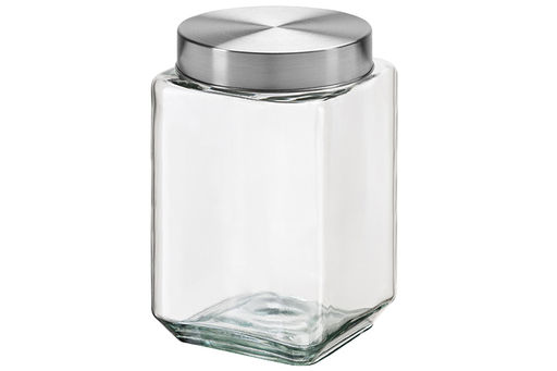 Банка д/хранения 1,6 л 11,5*11,5*18,5 см + металл. закручивающ.крышка, стекло - Elan gallery фото 4