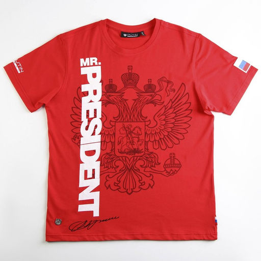 Футболка Putin team, Mr. President, красная, размер 54-56