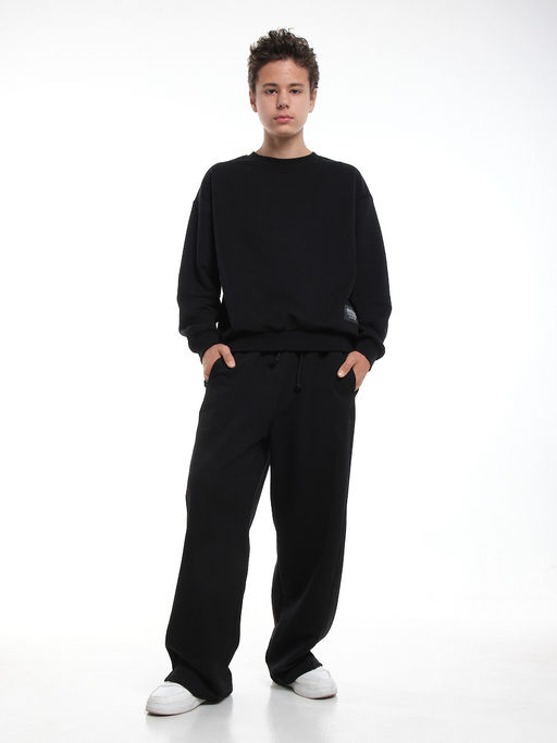 Брюки для мальчика из плотного футера 22-5649 черный - Mini maxi фото 8