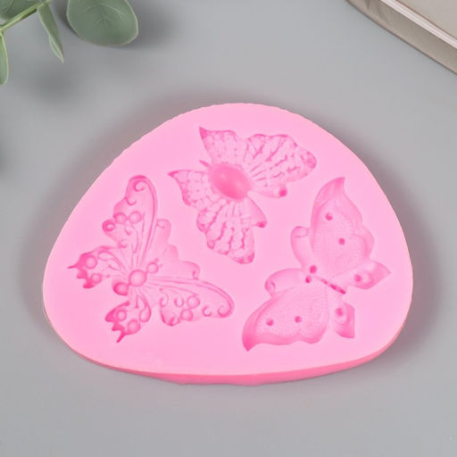 Цена за 3 шт. Молд силиконовый Рой бабочек, набор 2 части, 1?9.5?7 см