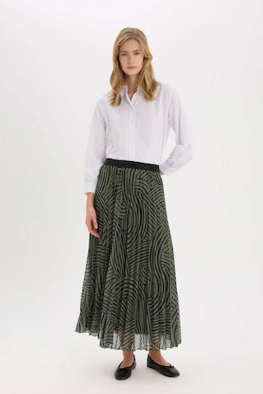 Pilise Desenli Sifon Maxi Etek - Defacto фото 4