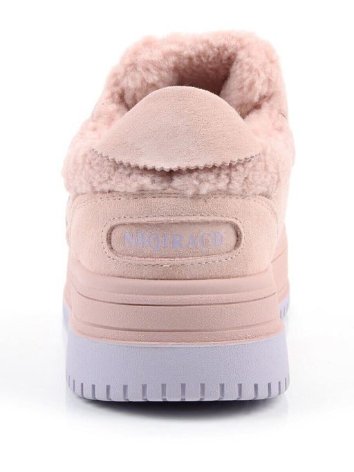 04-P124-2C PINK Кроссовки демисезонные женские (натуральная замша, искусственный мех)
