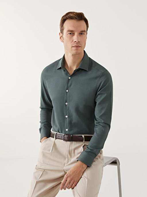 Slim Fit Uzun Kollu Arm?rl? Erkek G?mlek