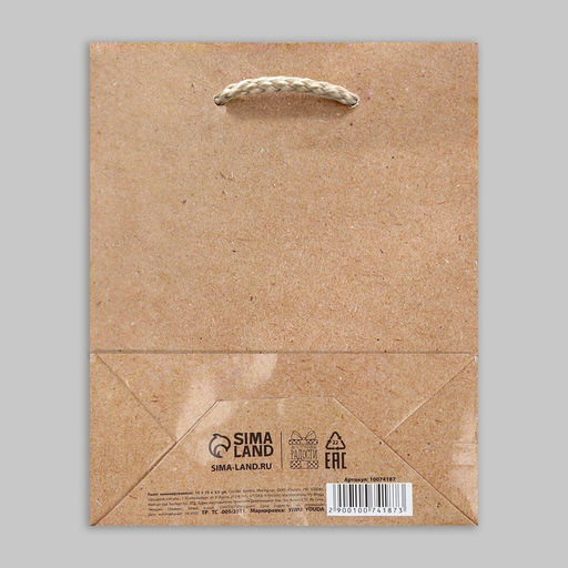 Цена за 2 шт. Пакет подарочный ламинированный, упаковка, «Крафт», S 12 х 15 х 5.5 см