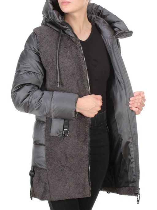 D6816 DARK GRAY Куртка зимняя женская KARERSITER (200 гр. холлофайбера) - Fashion фото 8