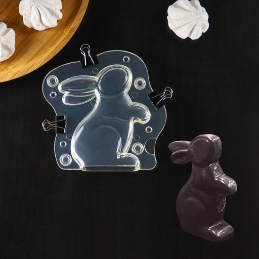 Молд для шоколада «Кролик», 13.5×13 см, пластик, прозрачный