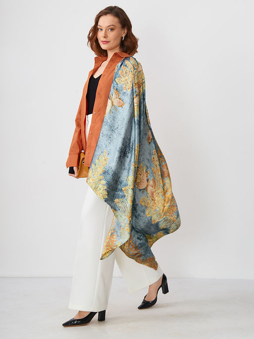 Большой, мягкий, тонкий и очень нежный двусторонний палантин с рисунком - Tantino фото 4