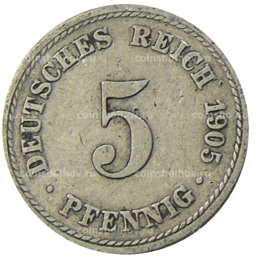 5 пфеннигов 1905 года A Германия
