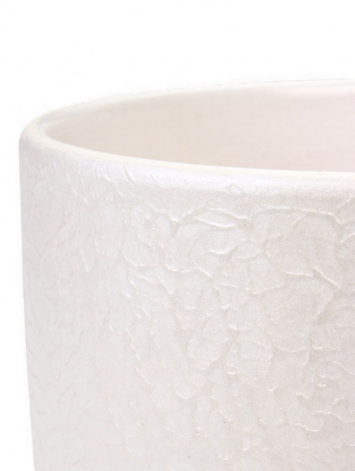 Горшок цветочный с поддоном 5,4 л, d22/h19 см белый керамика, "Перл" (М)