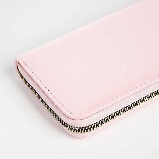 Кошелёк женский, четрые отделения, на молнии, розовый