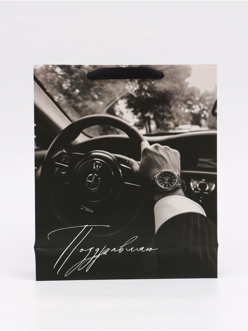 Цена за 2 шт. Пакет подарочный «Поздравляю», M 25,5 × 30 × 9 см