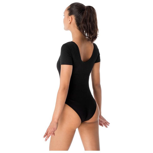 Купальник гимнастический Grace Dance, с коротким рукавом, р. 42, цвет чёрный  фото 6