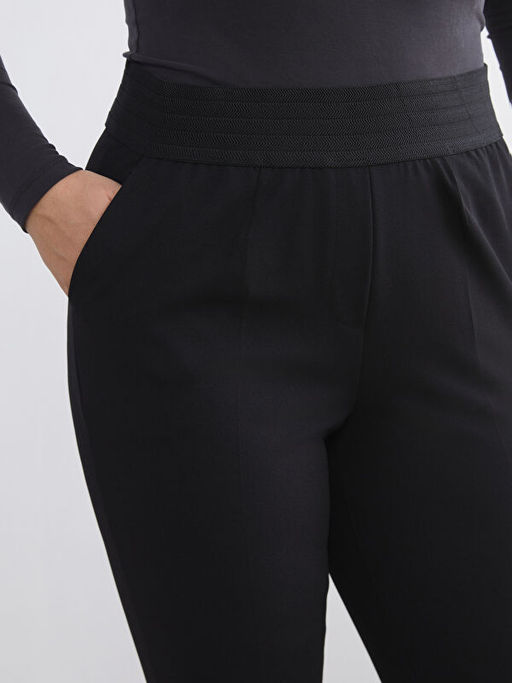 B?y?k Beden Beli Lastikli Kad?n Pantolon