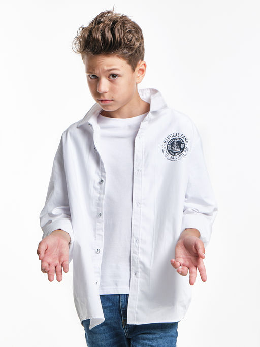 Рубашка белая для школы на праздник UD 7979 белый - Mini maxi фото 17