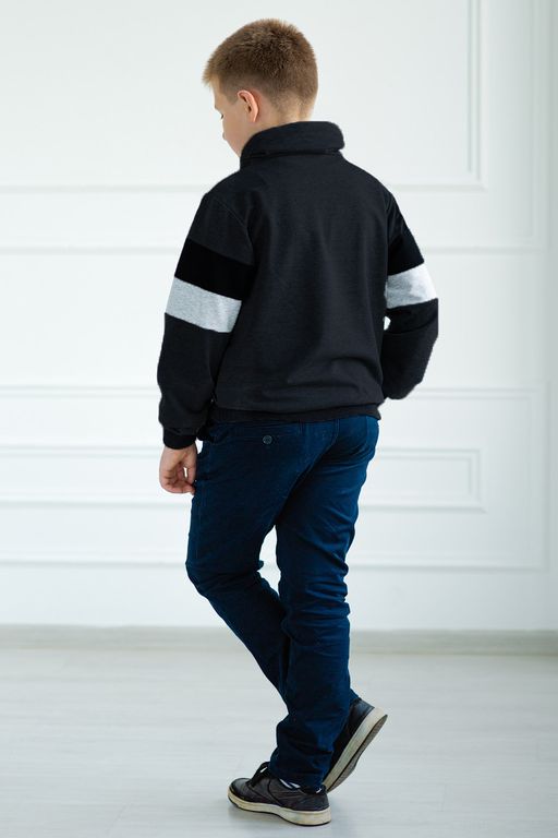 Толстовка подростковая из футера Оскар антрацит - Амадэль фото 5