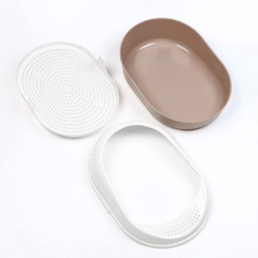 Лоток для кошек «Космо, 51.9×37.8×21.3 см, с сеткой и бортом, пластик, коричневый