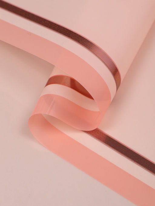 Цена за 20 шт. Пленка для цветов, "Двойная кайма", пудровый, 57х57±2 см