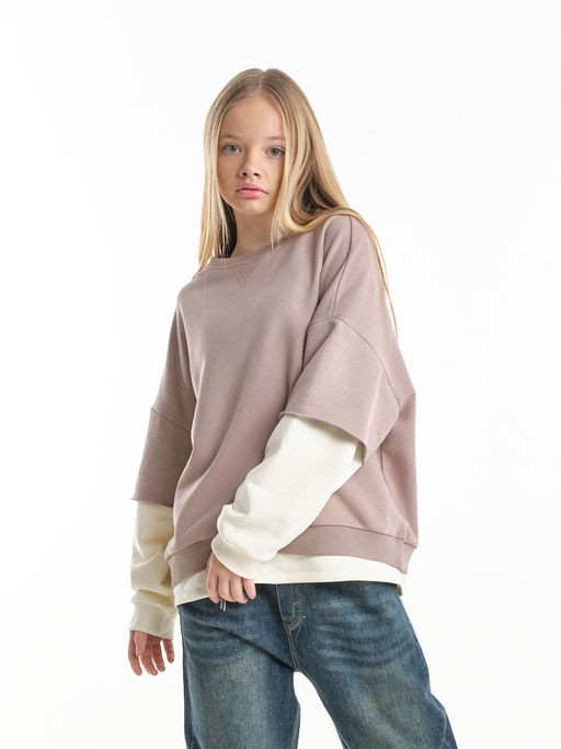 Толстовка для девочки 22-8047 бежевый - Mini maxi фото 13