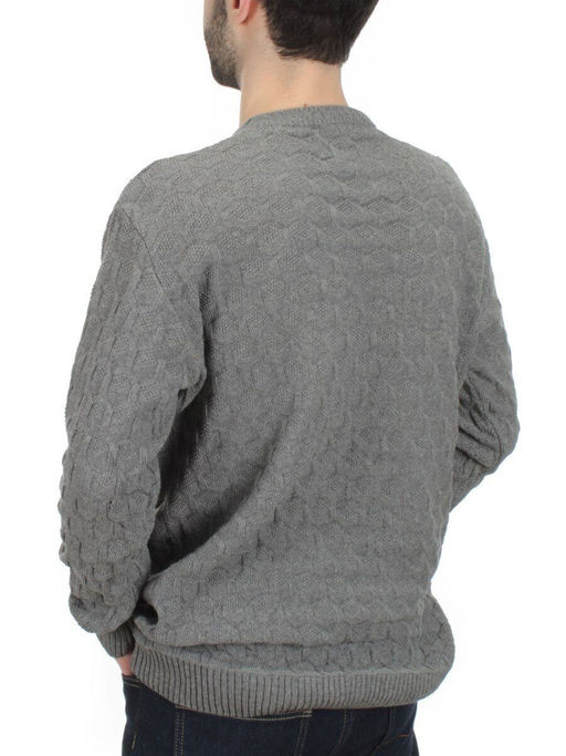 E633 GRAY Джемпер мужской (100% шерсть) - Fashion фото 4