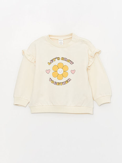 Bisiklet Yaka Bask?l? K?z Bebek Sweatshirt 2li - Waikiki фото 2