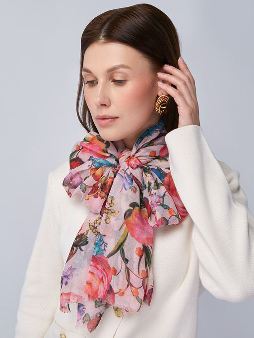 Большой, мягкий, тонкий и очень нежный двусторонний палантин с рисунком - Tantino фото 6