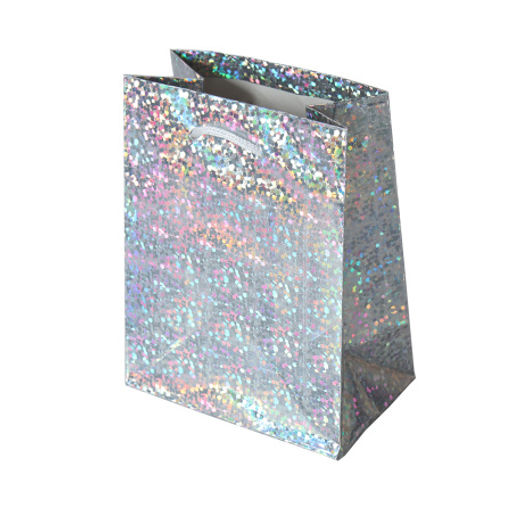 Цена за 12 шт. Пакет подарочный 11х14х6,5 голография / GW-110 /уп 12/2400/ плотность бумаги 128г/м2 - Галеонтрейд фото 6