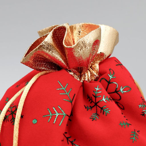 Цена за 5 шт. Мешочек подарочный замша Тепла и Уюта, снежинки, тиснение, 16 24 см +/- 1.5 см - Дарите счастье фото 3