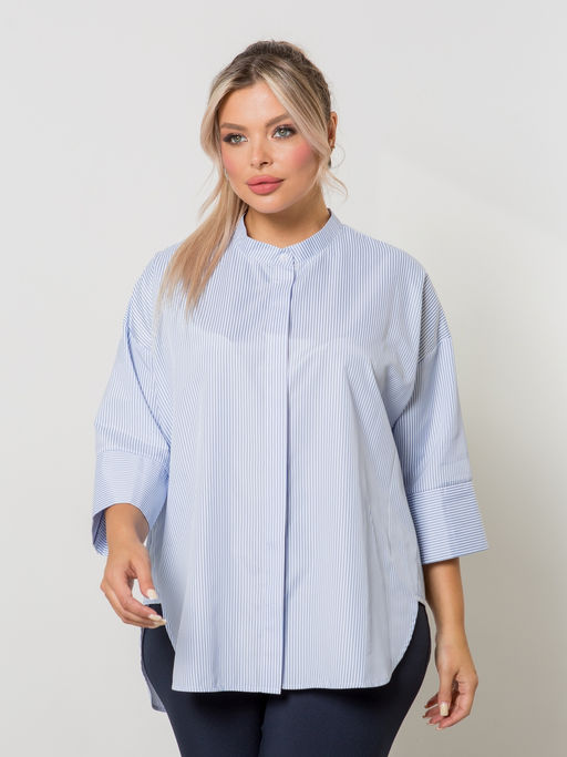 Блузка 1274 голубая полоска - Novita фото 12