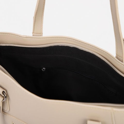 Сумка-тоут на молнии, наружный карман, цвет бежевый - Simaland фото 3