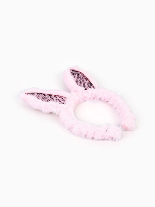 Ободок для волос детский «Пушистый зайка», цвет розовый