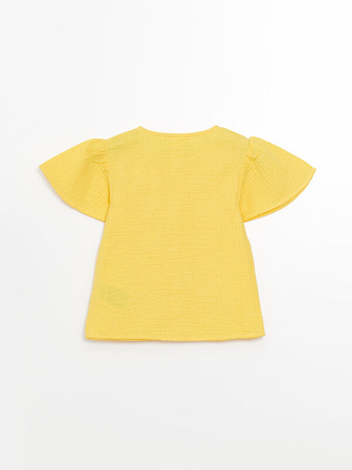 Bisiklet Yaka Kolsuz K?z Bebek Bluz ve ?ort 2li Tak?m - Waikiki фото 3