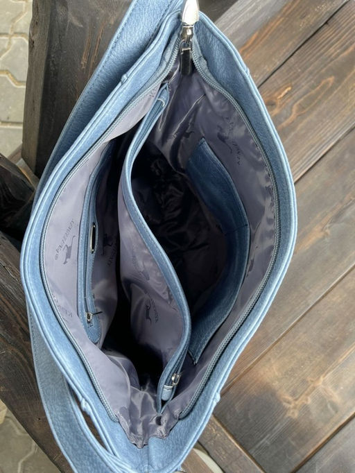 Женская сумка-рюкзак из эко кожи 9902 Голубой - Kenguluna фото 6