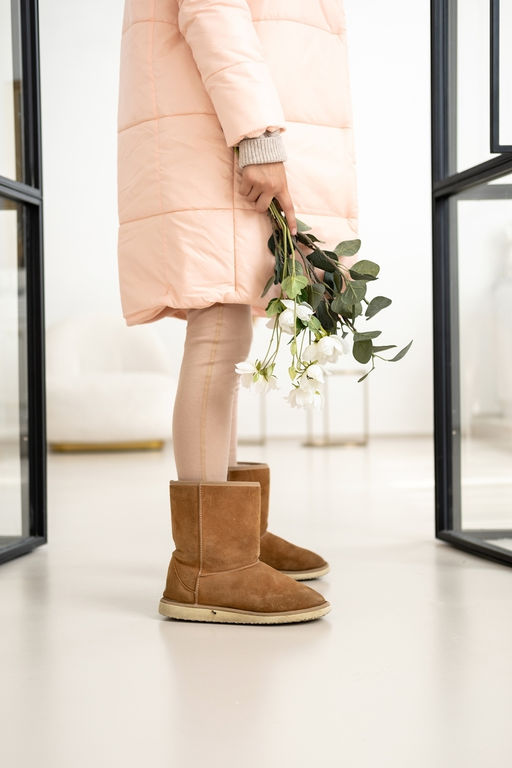 Пальто зимнее "Онли" персик