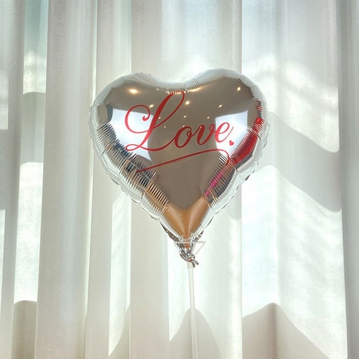 Цена за 5 шт. Шар воздушный фольгированный 18" «Я люблю тебя», серебро