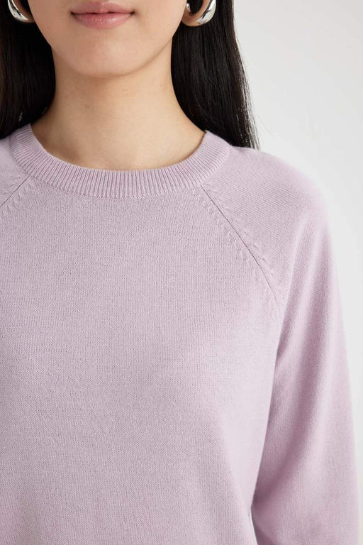 Свитер обычного кроя с круглым вырезом - Defacto фото 5