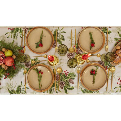 Скатерть новогодняя Доляна Шишкин лес 145*300 см, 100% п/э  фото 10