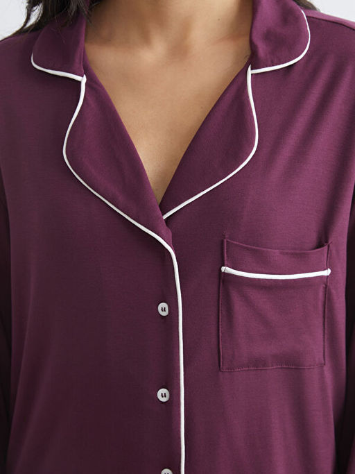 G?mlek Yaka Kad?n Pijama Tak?m