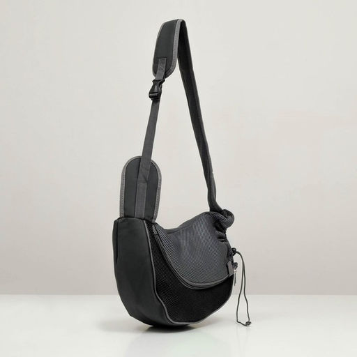 Сумка-переноска Слинг для животных, 37 х 20 см, чёрная - Пижон фото 3