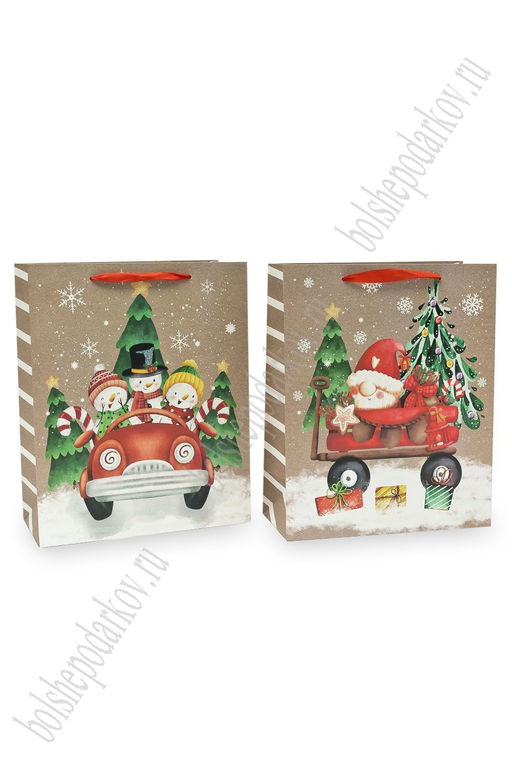 Пакет Новогодний 26*32*12 см (12 шт) SF-7569, микс №41 - Больше подарков фото 3