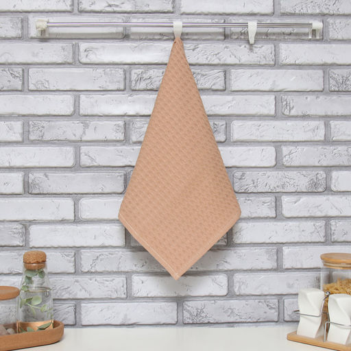 Полотенце Доляна цв. коричнево-серый 35х60 см, 100% хл., крупная вафля 220 г/м2  фото 6