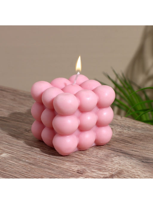 Свеча «Шарики 3 слоя», 6×6×6 см, соевый воск, МИКС