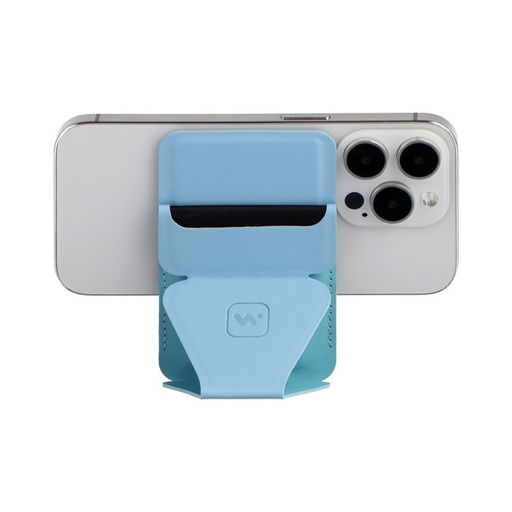 Магнитный кошелёк-подставка Windigo, поддержка Magsafe, для iPhone 12/13/14/15, небесный голубой  фото 21