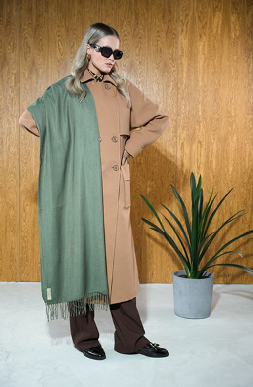 Палантин Pashmina женский Lanotti/темно-зеленый