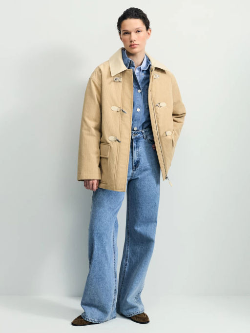 Вельветовое полупальто на застежках-карабинах / Zarina  фото 4