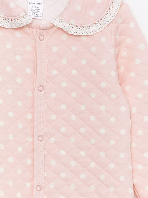 Bebe Yaka Uzun Kollu Desenli K?z Bebek Tulum - Waikiki фото 3