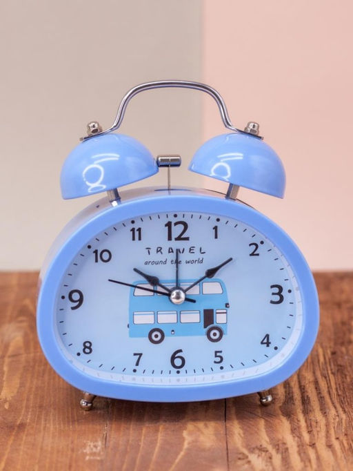 Часы-будильник "Transport", blue (13,5х12 см)