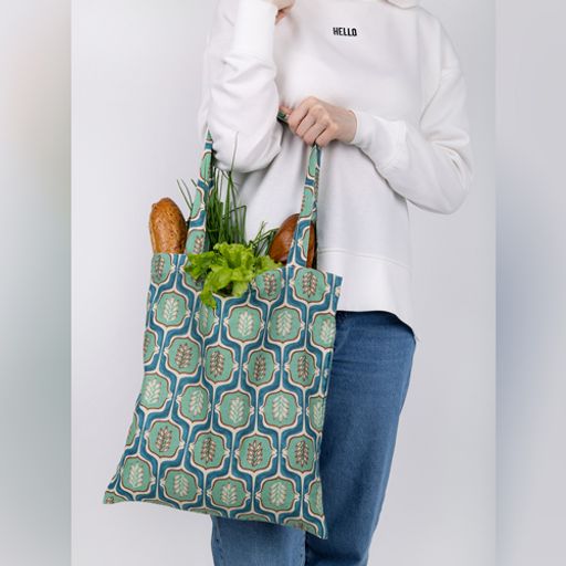 Сумка-шоппер Радушная хозяйка (Традиция) 35х40 см, рогожка, 100% хлопок, Листья