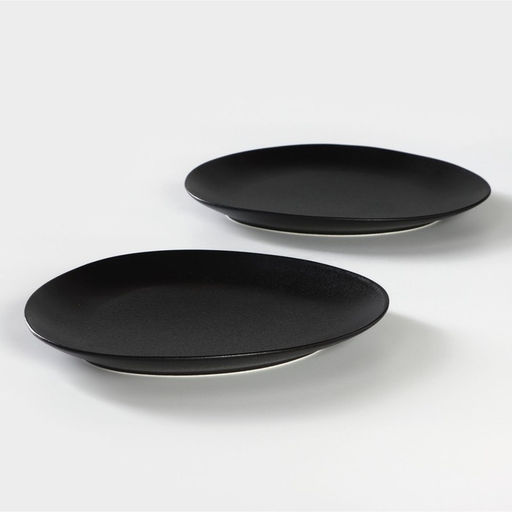 Тарелки Magistro Carbon, 26×23 см, набор 2 шт., фарфор, чёрные