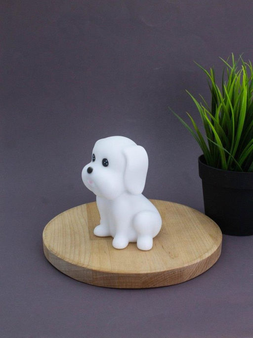 Ночник iLikeGift "Sitting dog", white (7*11 см)