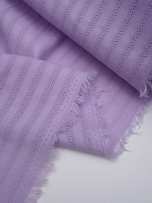 Фактурный хлопок Мережка-полоска цв.Лавандовый, ш.1.45м, батист, хлопок-100%, 100гр/м.кв - Купава фото 3